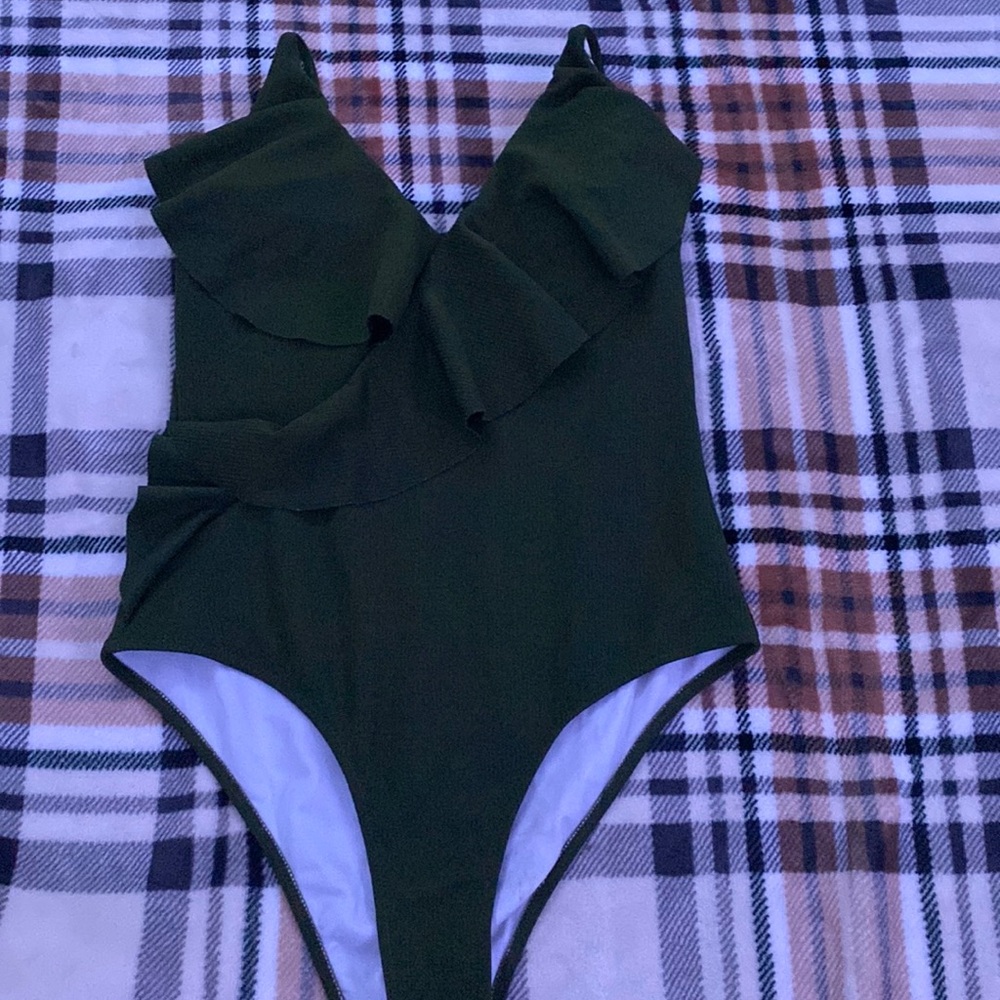 Forest green one piece swimsuit